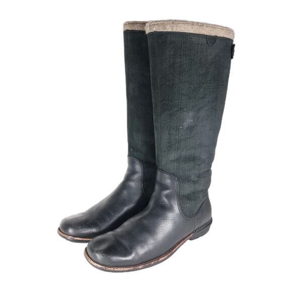 UGG Women's Smithfield US9,5 Black Leather Sheepskin Lined Side Zip Riding Boot - Picture 1 of 16